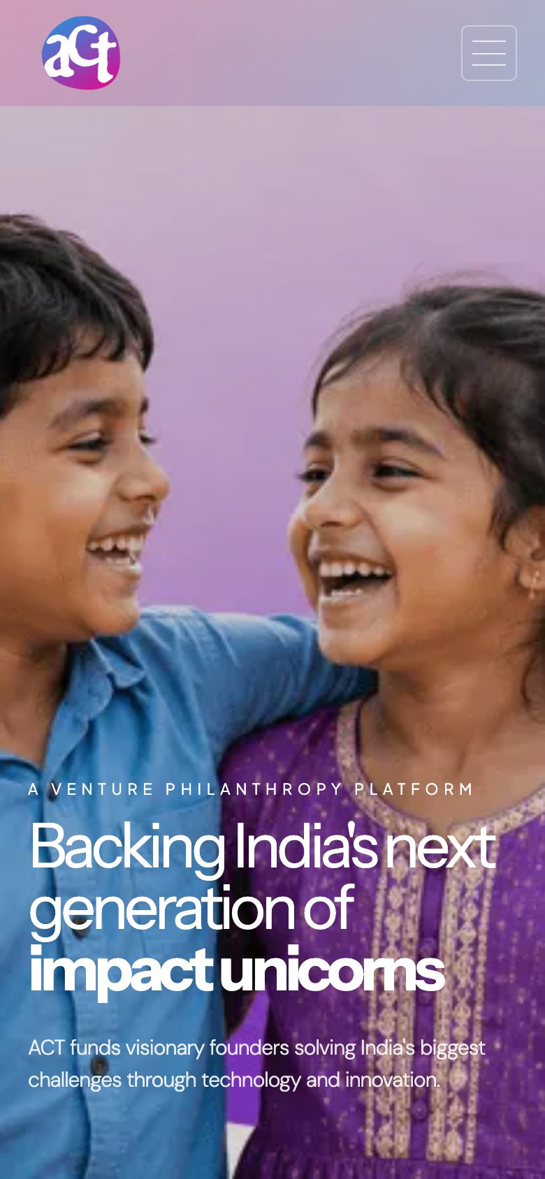 ACT Grants: Website Strategy, Design & Development website on a phone