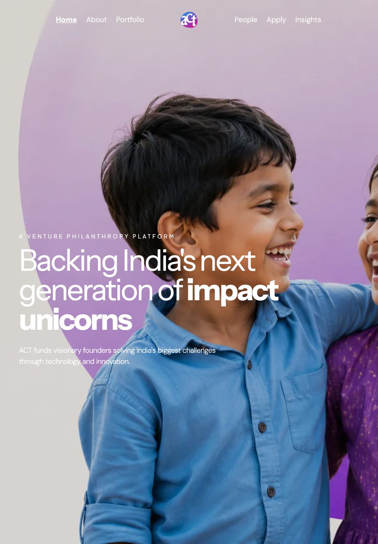 ACT Grants: Website Strategy, Design & Development website on a tablet